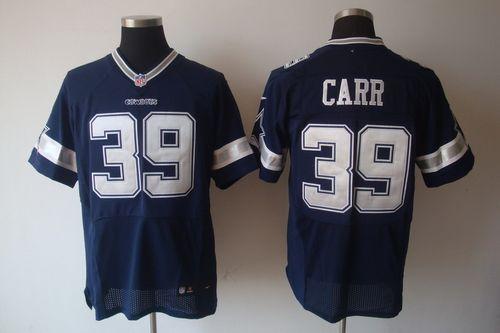  Cowboys #39 Brandon Carr Navy Blue Team Color Men's Stitched NFL Elite Jersey
