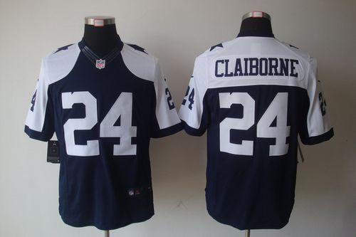  Cowboys #24 Morris Claiborne Navy Blue Thanksgiving Men's Throwback Stitched NFL Limited Jersey