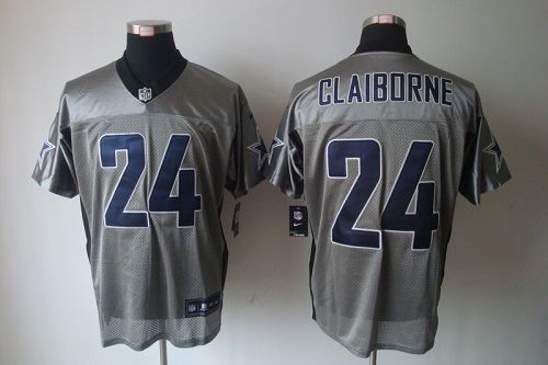  Cowboys #24 Morris Claiborne Grey Shadow Men's Stitched NFL Elite Jersey