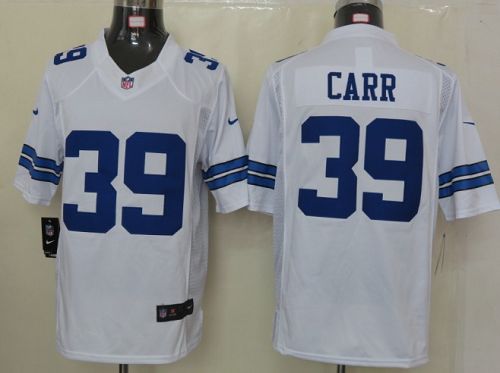  Cowboys #39 Brandon Carr White Men's Stitched NFL Limited Jersey