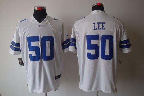  Cowboys #50 Sean Lee White Men's Stitched NFL Limited Jersey