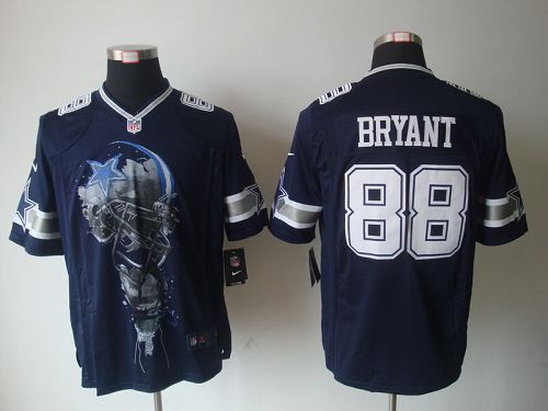 Cowboys #88 Dez Bryant Navy Blue Team Color Men's Stitched NFL Helmet Tri Blend Limited Jersey