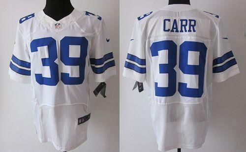  Cowboys #39 Brandon Carr White Men's Stitched NFL Elite Jersey