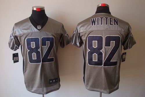  Cowboys #82 Jason Witten Grey Shadow Men's Stitched NFL Elite Jersey