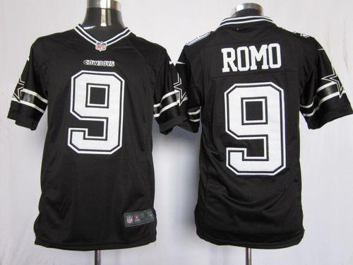  Cowboys #9 Tony Romo Black Shadow Men's Stitched NFL Game Jersey