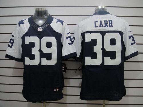  Cowboys #39 Brandon Carr Navy Blue Thanksgiving Throwback Men's Stitched NFL Elite Jersey