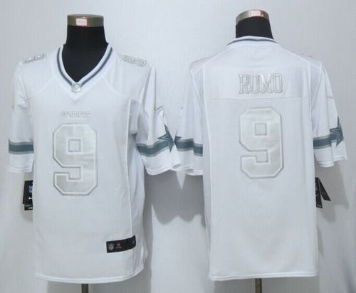  Cowboys #9 Tony Romo White Men's Stitched NFL Limited Platinum Jersey