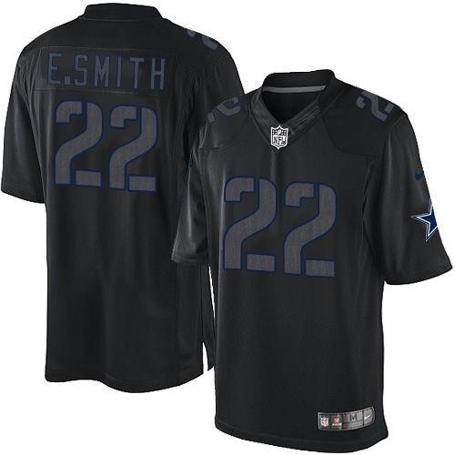  Cowboys #22 Emmitt Smith Black Men's Stitched NFL Impact Limited Jersey
