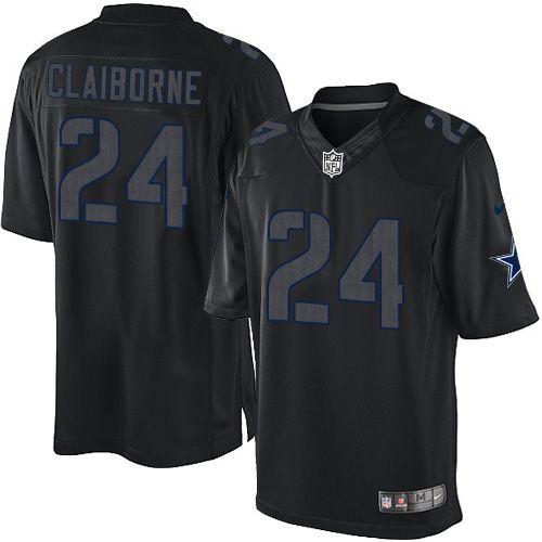  Cowboys #24 Morris Claiborne Black Men's Stitched NFL Impact Limited Jersey