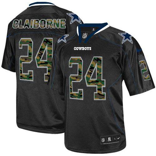  Cowboys #24 Morris Claiborne Black Men's Stitched NFL Elite Camo Fashion Jersey