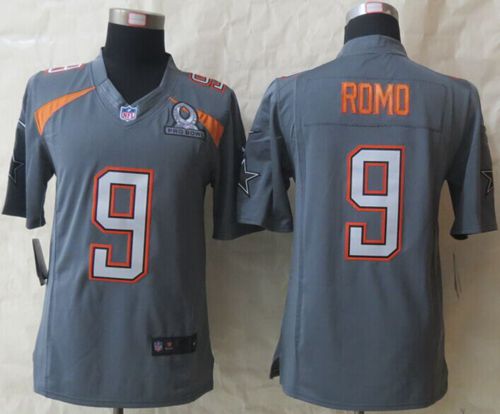  Cowboys #9 Tony Romo Grey Pro Bowl Men's Stitched NFL Elite Team Irvin Jersey