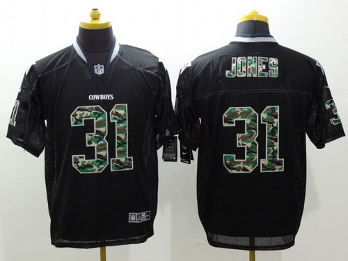  Cowboys #31 Byron Jones Black Men's Stitched NFL Elite Camo Fashion Jersey