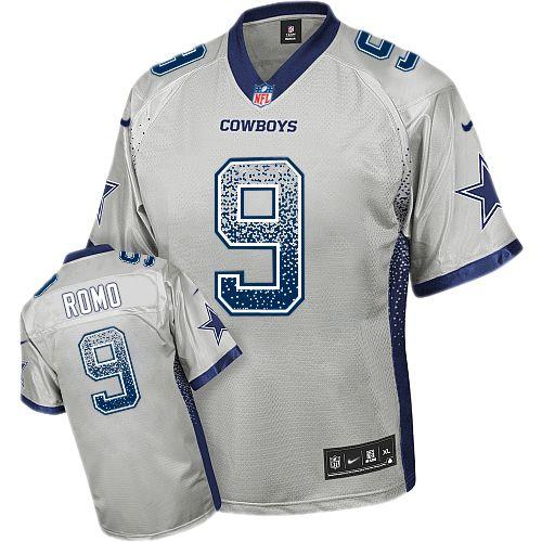  Cowboys #9 Tony Romo Grey Men's Stitched NFL Elite Drift Fashion Jersey