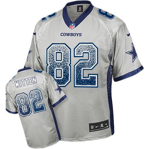  Cowboys #82 Jason Witten Grey Men's Stitched NFL Elite Drift Fashion Jersey