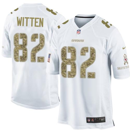  Cowboys #82 Jason Witten White Men's Stitched NFL Limited Salute to Service Jersey