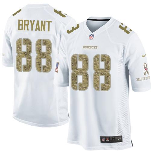  Cowboys #88 Dez Bryant White Men's Stitched NFL Limited Salute to Service Jersey