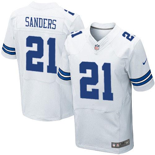  Cowboys #21 Deion Sanders White Men's Stitched NFL Elite Jersey