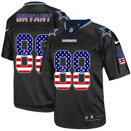  Cowboys #88 Dez Bryant Black Men's Stitched NFL Elite USA Flag Fashion Jersey