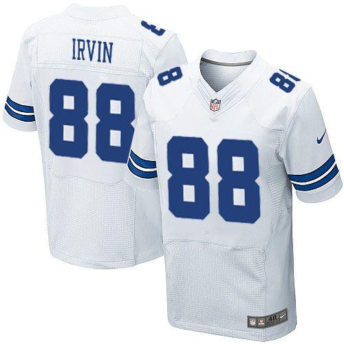  Cowboys #88 Michael Irvin White Men's Stitched NFL Elite Jersey
