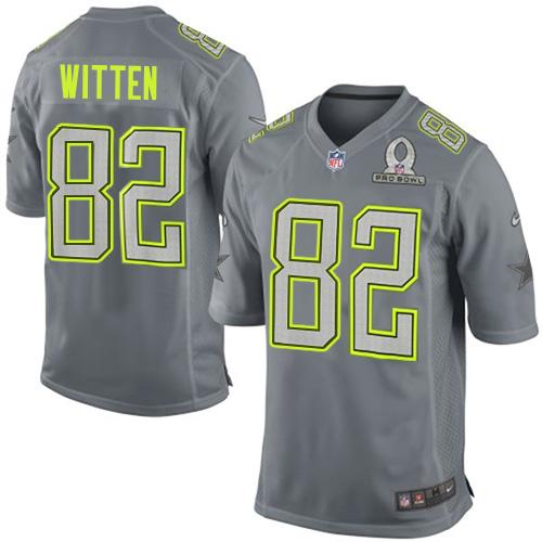  Cowboys #82 Jason Witten Grey Pro Bowl Men's Stitched NFL Elite Team Sanders Jersey