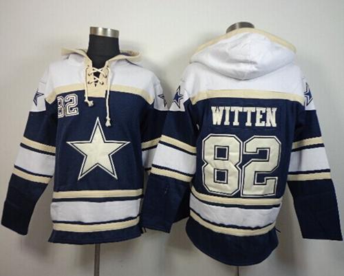  Cowboys #82 Jason Witten Blue Sawyer Hooded Sweatshirt NFL Hoodie