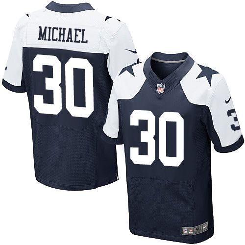  Cowboys #30 Christine Michael Navy Blue Thanksgiving Throwback Men's Stitched NFL Elite Jersey