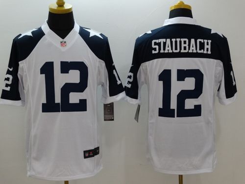  Cowboys #12 Roger Staubach White Thanksgiving Throwback Men's Stitched NFL Limited Jersey