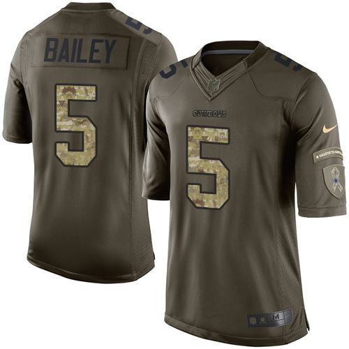 Cowboys #5 Dan Bailey Green Men's Stitched NFL Limited Salute To Service Jersey