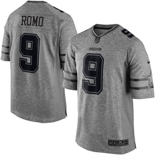  Cowboys #9 Tony Romo Gray Men's Stitched NFL Limited Gridiron Gray Jersey