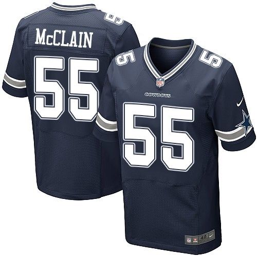  Cowboys #55 Rolando McClain Navy Blue Team Color Men's Stitched NFL Elite Jersey