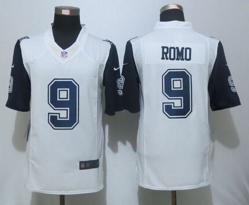  Cowboys #9 Tony Romo White Men's Stitched NFL Limited Rush Jersey