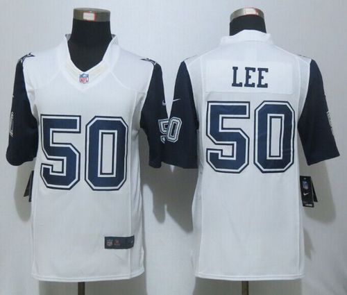 Cowboys #50 Sean Lee White Men's Stitched NFL Limited Rush Jersey