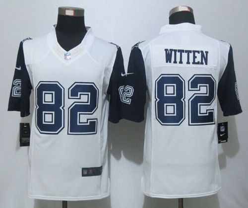  Cowboys #82 Jason Witten White Men's Stitched NFL Limited Rush Jersey