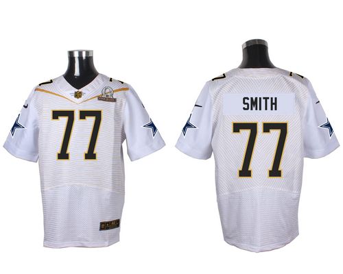  Cowboys #77 Tyron Smith White 2016 Pro Bowl Men's Stitched NFL Elite Jersey