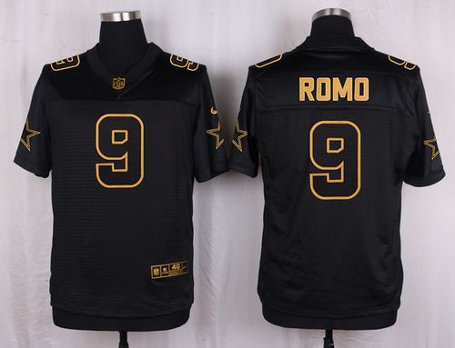  Cowboys #9 Tony Romo Black Men's Stitched NFL Elite Pro Line Gold Collection Jersey
