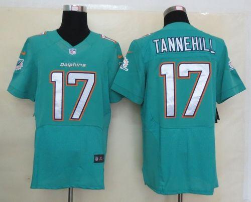  Dolphins #17 Ryan Tannehill Aqua Green Team Color Men's Stitched NFL Elite Jersey