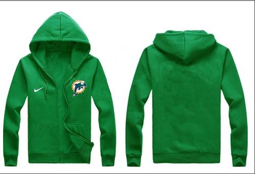  Miami Dolphins Authentic Logo Hoodie Green