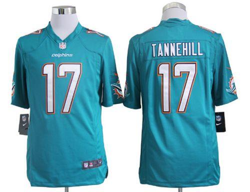  Dolphins #17 Ryan Tannehill Aqua Green Team Color Men's Stitched NFL Game Jersey