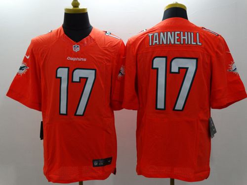  Dolphins #17 Ryan Tannehill Orange Alternate Men's Stitched NFL Elite Jersey