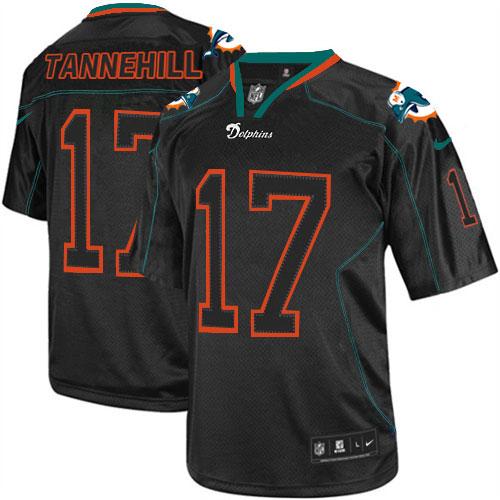  Dolphins #17 Ryan Tannehill Lights Out Black Men's Stitched NFL Elite Jersey