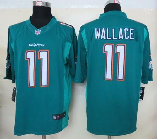  Dolphins #11 Mike Wallace Aqua Green Team Color Men's Stitched NFL Limited Jersey
