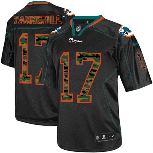  Dolphins #17 Ryan Tannehill Black Men's Stitched NFL Elite Camo Fashion Jersey