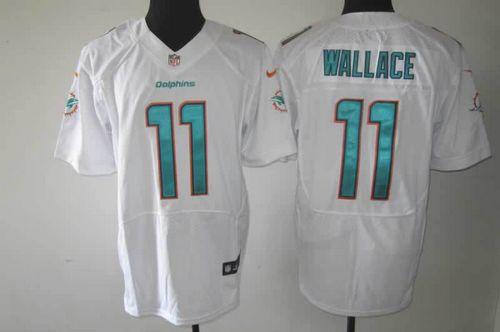  Dolphins #11 Mike Wallace White Men's Stitched NFL Elite Jersey