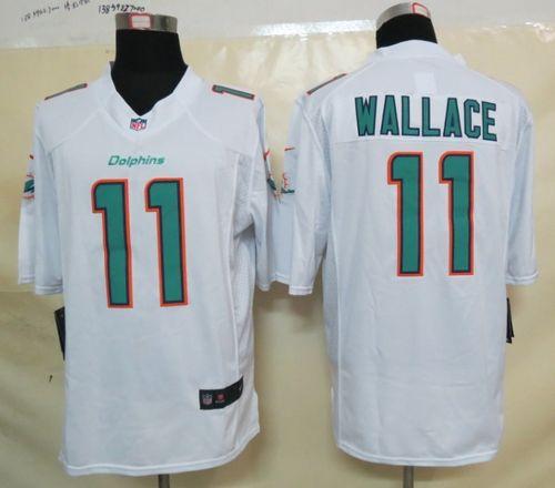  Dolphins #11 Mike Wallace White Men's Stitched NFL Limited Jersey
