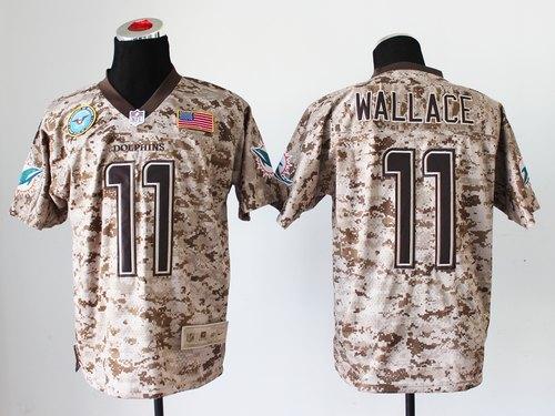  Dolphins #11 Mike Wallace Camo Men's Stitched NFL New Elite USMC Jersey
