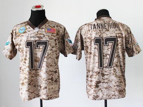  Dolphins #17 Ryan Tannehill Camo Men's Stitched NFL New Elite USMC Jersey