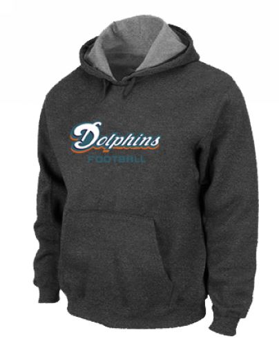 Miami Dolphins Authentic Font Pullover Hoodie Dark Grey