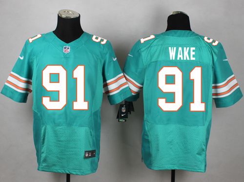  Dolphins #91 Cameron Wake Aqua Green Alternate Men's Stitched NFL Elite Jersey