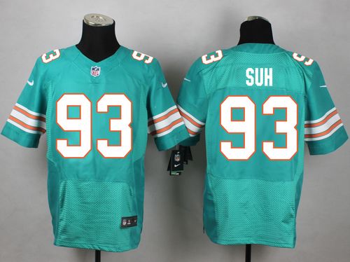  Dolphins #93 Ndamukong Suh Aqua Green Alternate Men's Stitched NFL Elite Jersey