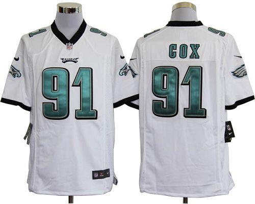  Eagles #91 Fletcher Cox White Men's Stitched NFL Game Jersey